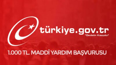 E-Devlet 1000 TL. Maddi Yardım Başvuru Sayfası